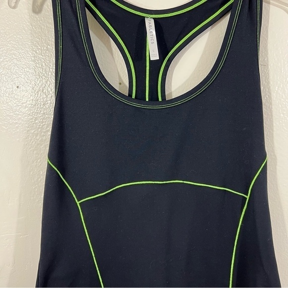 Fabletics black and neon green work out tank. Size large - Picture 2 of 12